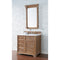 James Martin Savannah 36" Single Vanity Cabinet Driftwood with 3 cm Classic White Quartz Top 238-104-5511-3CLW