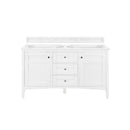 James Martin Palisades 60" Double Vanity Bright White with 3 cm Gray Expo Quartz Top 527-V60D-BW-3GEX