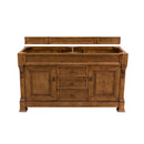 James Martin Brookfield 60" Country Oak Double Vanity with 3 cm Carrara White Top 147-114-5671-3OCAR