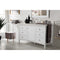 James Martin Palisades 60" Single Vanity Bright White with 3 cm Arctic Fall Solid Surface Top 527-V60S-BW-3AF