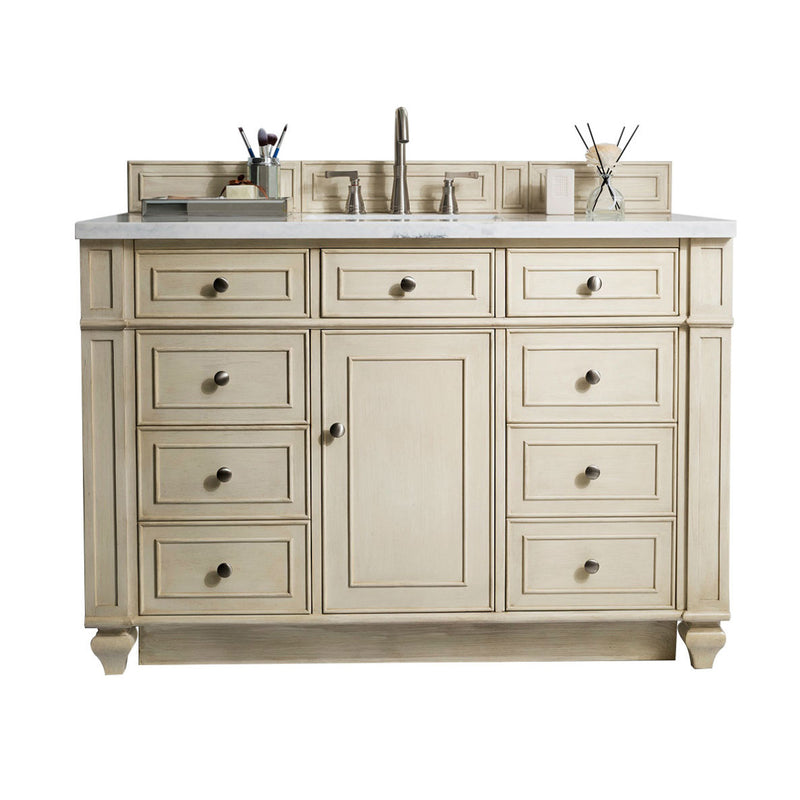 James Martin Bristol 48" Single Vanity Vintage Vanilla with 3 cm Arctic Fall Solid Surface Top 157-V48-VV-3AF