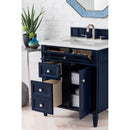 James Martin Brittany 30" Single Vanity Victory Blue with 3 cm Eternal Jasmine Pearl Quartz Top 650-V30-VBL-3EJP