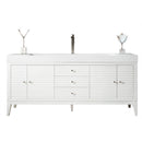 James Martin Linear 72" Single Vanity Glossy White with Glossy White Composite Top 210-V72S-GW-GW