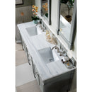 James Martin Brittany 72" Urban Gray Double Vanity with 3 cm Arctic Fall Solid Surface Top 650-V72-UGR-3AF