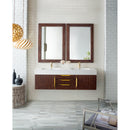 James Martin Mercer Island 59" Double Vanity Coffee Oak Radiant Gold with Glossy White Composite Top 389-V59D-CFO-G-GW