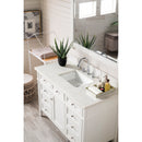 James Martin Brittany 48" Bright White Single Vanity with 3 cm Eternal Jasmine Pearl Quartz Top 650-V48-BW-3EJP