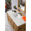 James Martin Copper Cove 48" Single Vanity Cabinet Driftwood Patina with 3 cm Eternal Jasmine Pearl Quartz Top 300-V48-DRP-3EJP