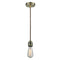 Bare Bulb Mini Pendant shown in the Antique Brass finish