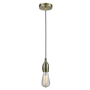 Bare Bulb Mini Pendant shown in the Antique Brass finish