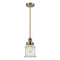 Canton Mini Pendant shown in the Antique Brass finish with a Seedy shade