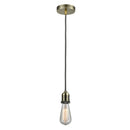 Bare Bulb Mini Pendant shown in the Antique Brass finish