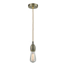 Bare Bulb Mini Pendant shown in the Antique Brass finish