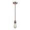 Bare Bulb Mini Pendant shown in the Antique Copper finish