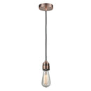 Bare Bulb Mini Pendant shown in the Antique Copper finish