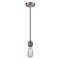 Bare Bulb Mini Pendant shown in the Antique Copper finish