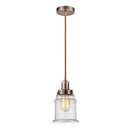 Canton Mini Pendant shown in the Antique Copper finish with a Seedy shade