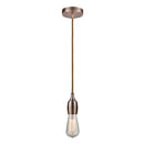 Bare Bulb Mini Pendant shown in the Antique Copper finish