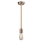 Bare Bulb Mini Pendant shown in the Antique Copper finish