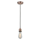 Bare Bulb Mini Pendant shown in the Antique Copper finish