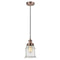 Canton Mini Pendant shown in the Antique Copper finish with a Seedy shade