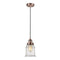 Canton Mini Pendant shown in the Antique Copper finish with a Seedy shade