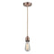 Bare Bulb Mini Pendant shown in the Antique Copper finish