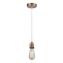 Bare Bulb Mini Pendant shown in the Antique Copper finish