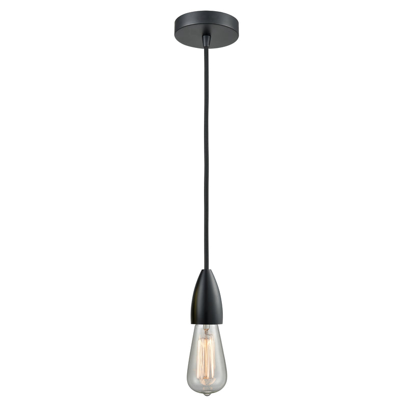 Bare Bulb Mini Pendant shown in the Matte Black finish