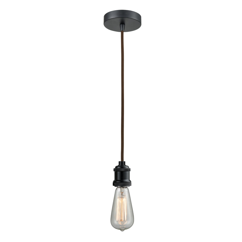 Bare Bulb Mini Pendant shown in the Matte Black finish