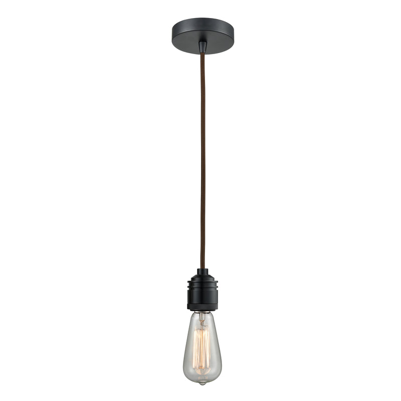 Bare Bulb Mini Pendant shown in the Matte Black finish