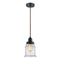 Canton Mini Pendant shown in the Matte Black finish with a Seedy shade