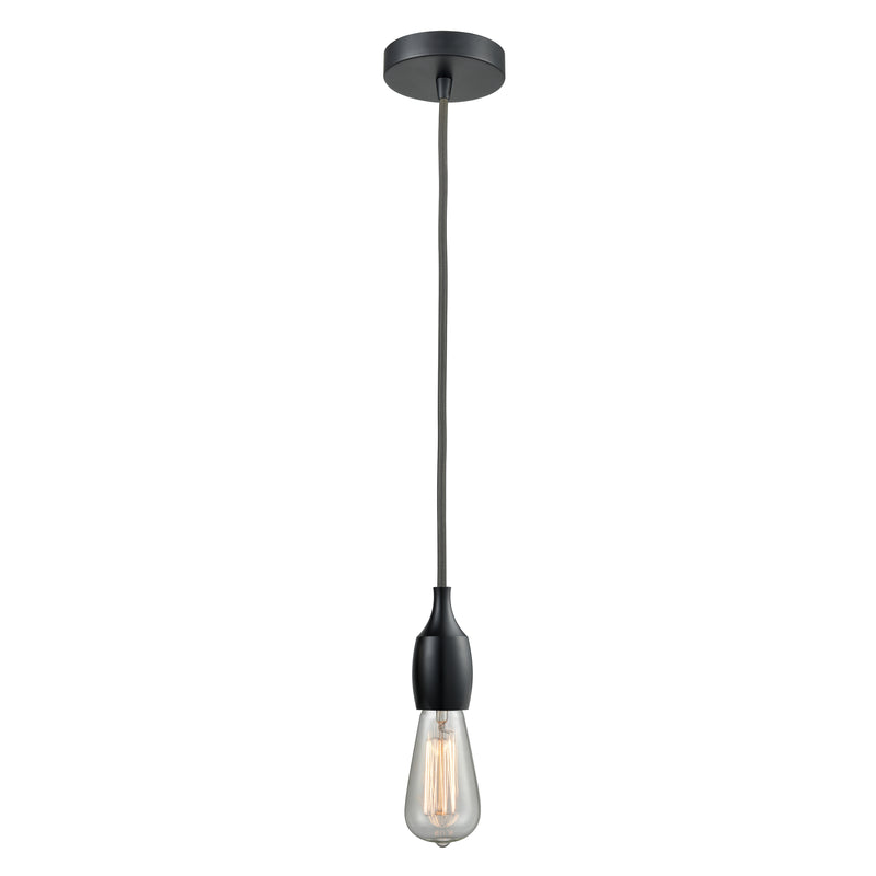 Bare Bulb Mini Pendant shown in the Matte Black finish