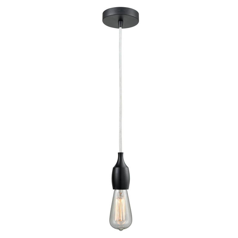 Bare Bulb Mini Pendant shown in the Matte Black finish