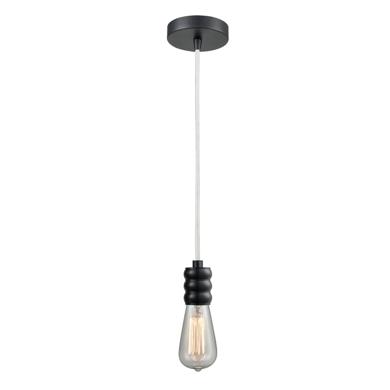 Bare Bulb Mini Pendant shown in the Matte Black finish