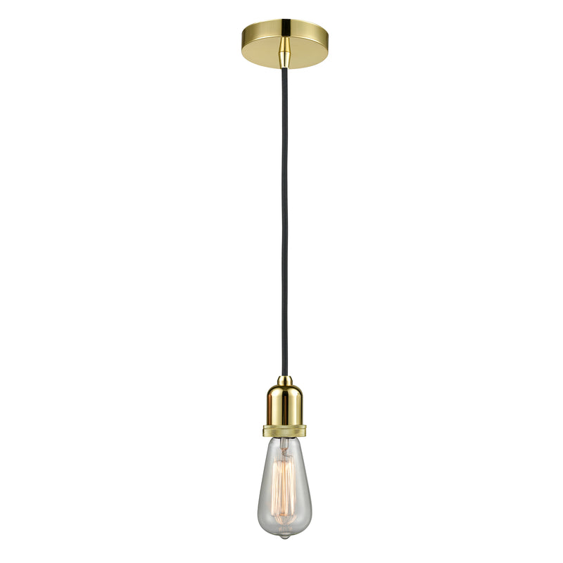 Bare Bulb Mini Pendant shown in the Gold finish