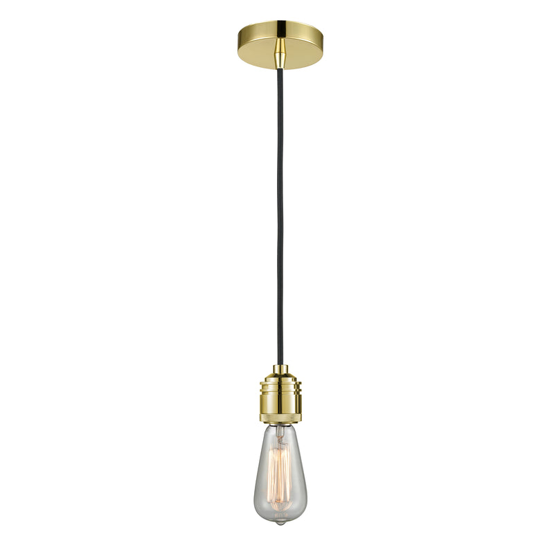 Bare Bulb Mini Pendant shown in the Gold finish