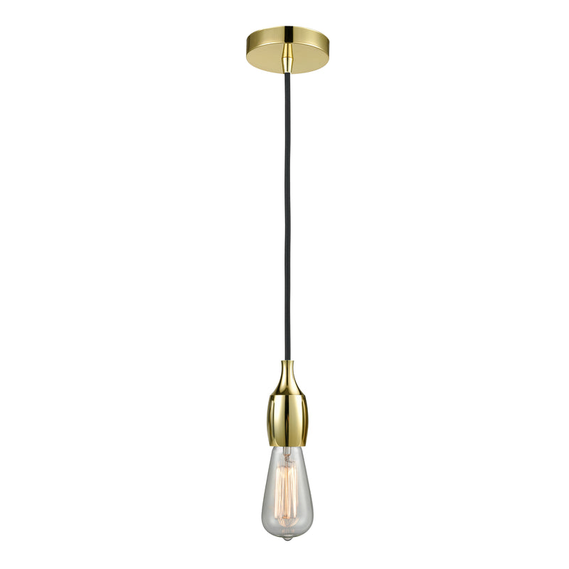 Bare Bulb Mini Pendant shown in the Gold finish