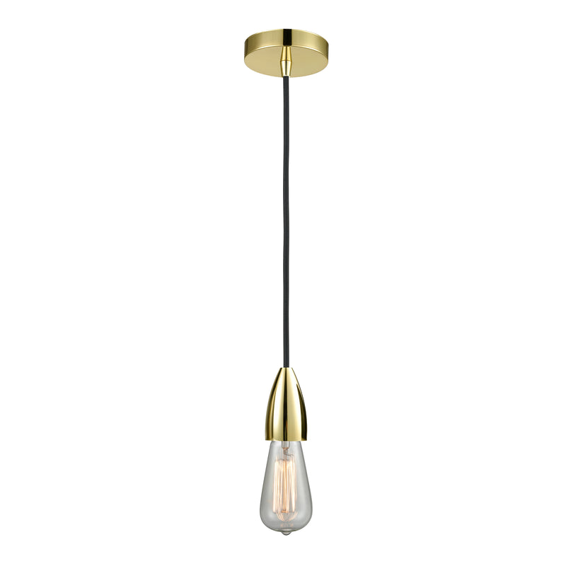 Bare Bulb Mini Pendant shown in the Gold finish