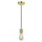 Bare Bulb Mini Pendant shown in the Gold finish