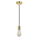 Bare Bulb Mini Pendant shown in the Gold finish