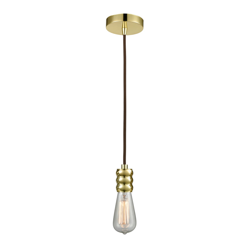 Bare Bulb Mini Pendant shown in the Gold finish