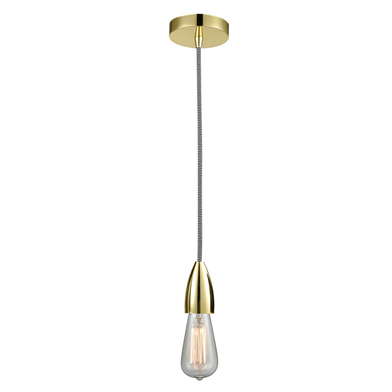 Bare Bulb Mini Pendant shown in the Gold finish