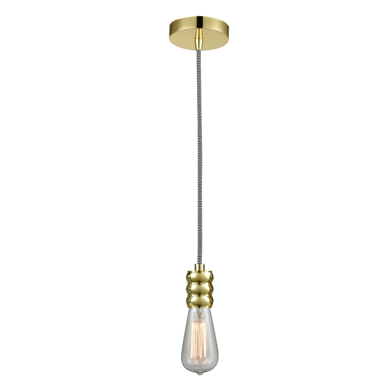 Bare Bulb Mini Pendant shown in the Gold finish