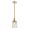 Canton Mini Pendant shown in the Gold finish with a Seedy shade