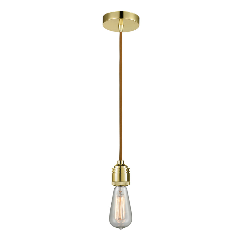 Bare Bulb Mini Pendant shown in the Gold finish