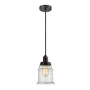 Canton Mini Pendant shown in the Oil Rubbed Bronze finish with a Seedy shade