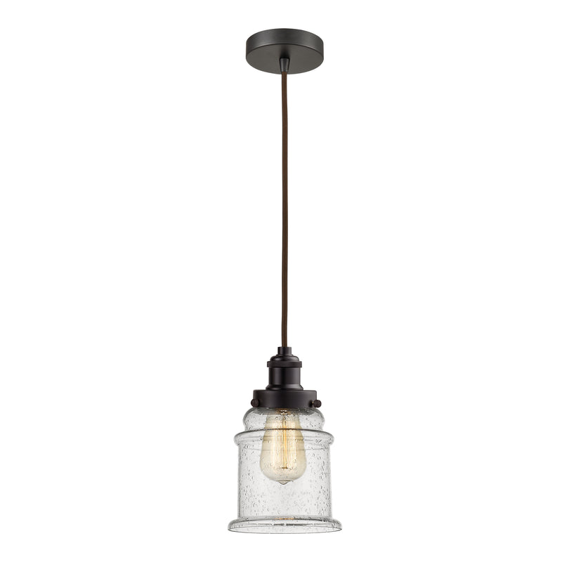 Canton Mini Pendant shown in the Oil Rubbed Bronze finish with a Seedy shade