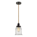 Canton Mini Pendant shown in the Oil Rubbed Bronze finish with a Seedy shade