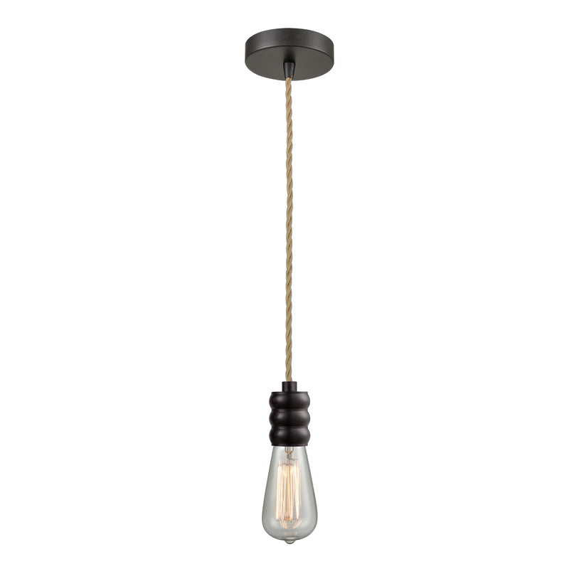 Bare Bulb Mini Pendant shown in the Oil Rubbed Bronze finish