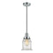 Canton Mini Pendant shown in the Polished Chrome finish with a Seedy shade